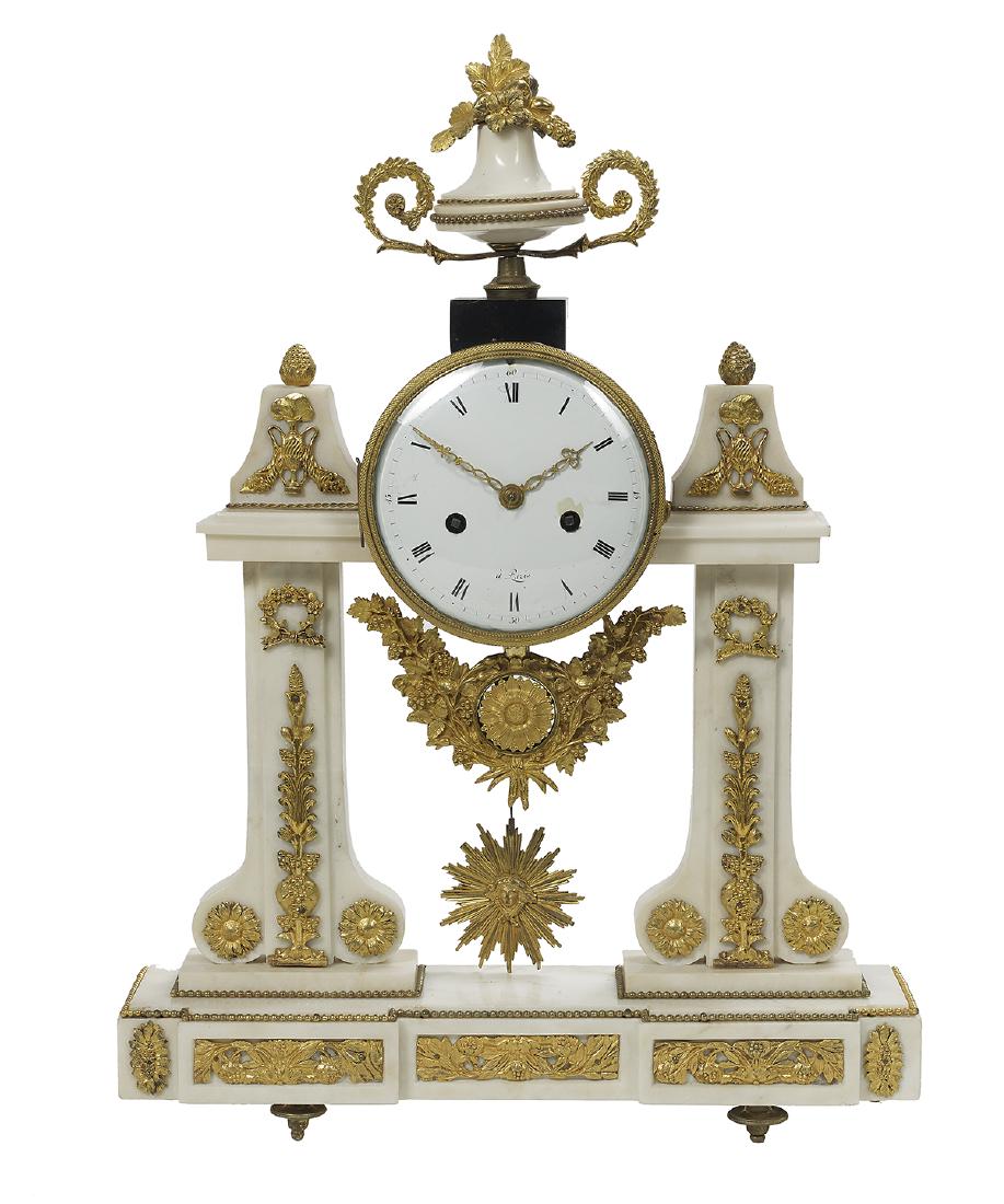 French First Empire Marble and Gilt-Bronze Clock (1 of 2)