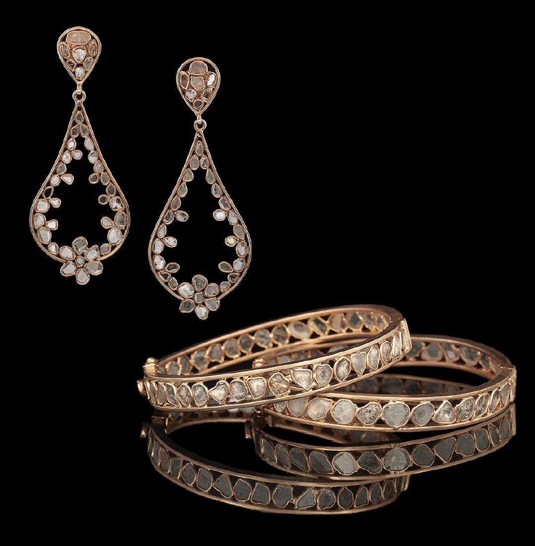 Sliced Diamond Earrings and Bracelets (1 of 3)