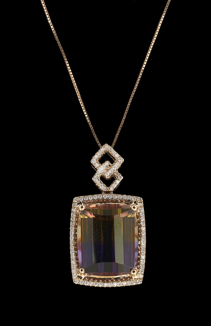 Ametrine and Diamond Necklace (1 of 1)