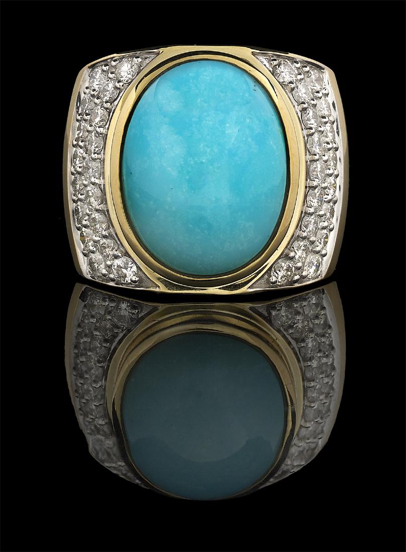 Persian Turquoise and Diamond Ring (1 of 1)