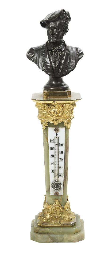 German Bronze and Onyx Table Thermometer (1 of 3)