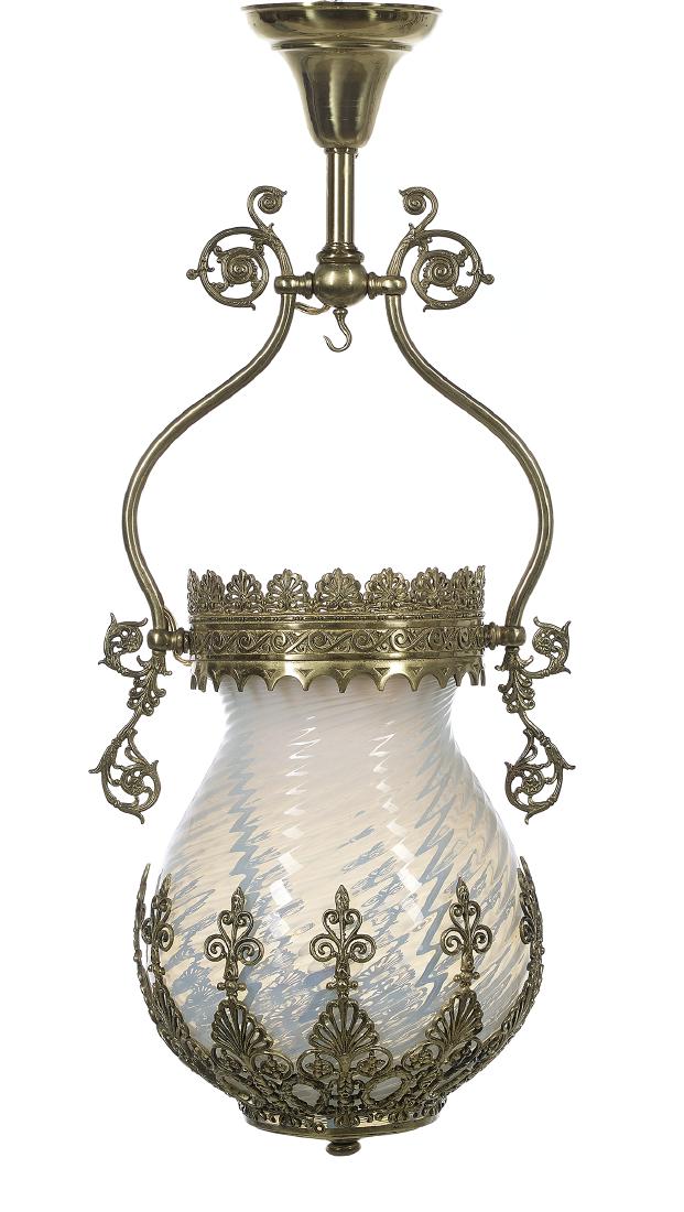 American Neo-Grec Opalescent Glass Gas Hall Light (1 of 1)