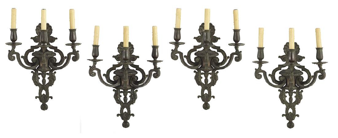 Four Patinated Bronze Sconces (1 of 5)