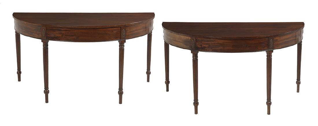 Pair of Sheraton Demi-lune Console Tables (1 of 3)