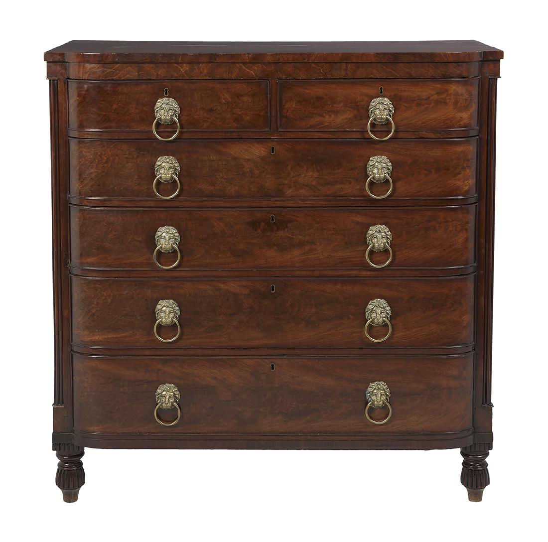 William IV Mahogany Bowfront Chest (1 of 2)