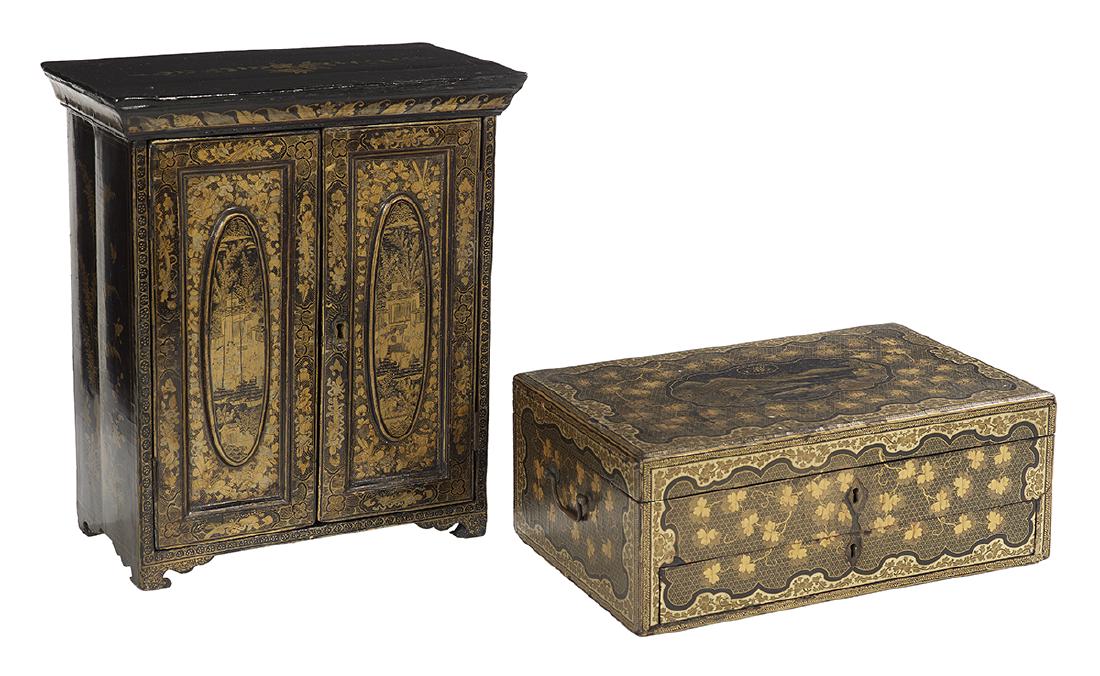 Chinese Export Lacquer Sewing Box And Cabinet Jul 27 2019 New