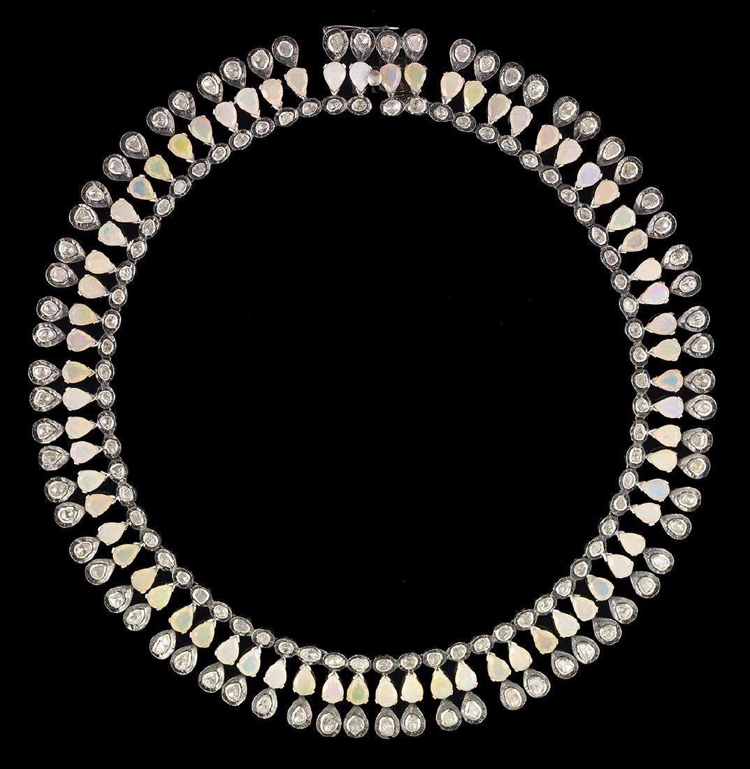 Unusual Opal and Diamond Necklace (1 of 1)