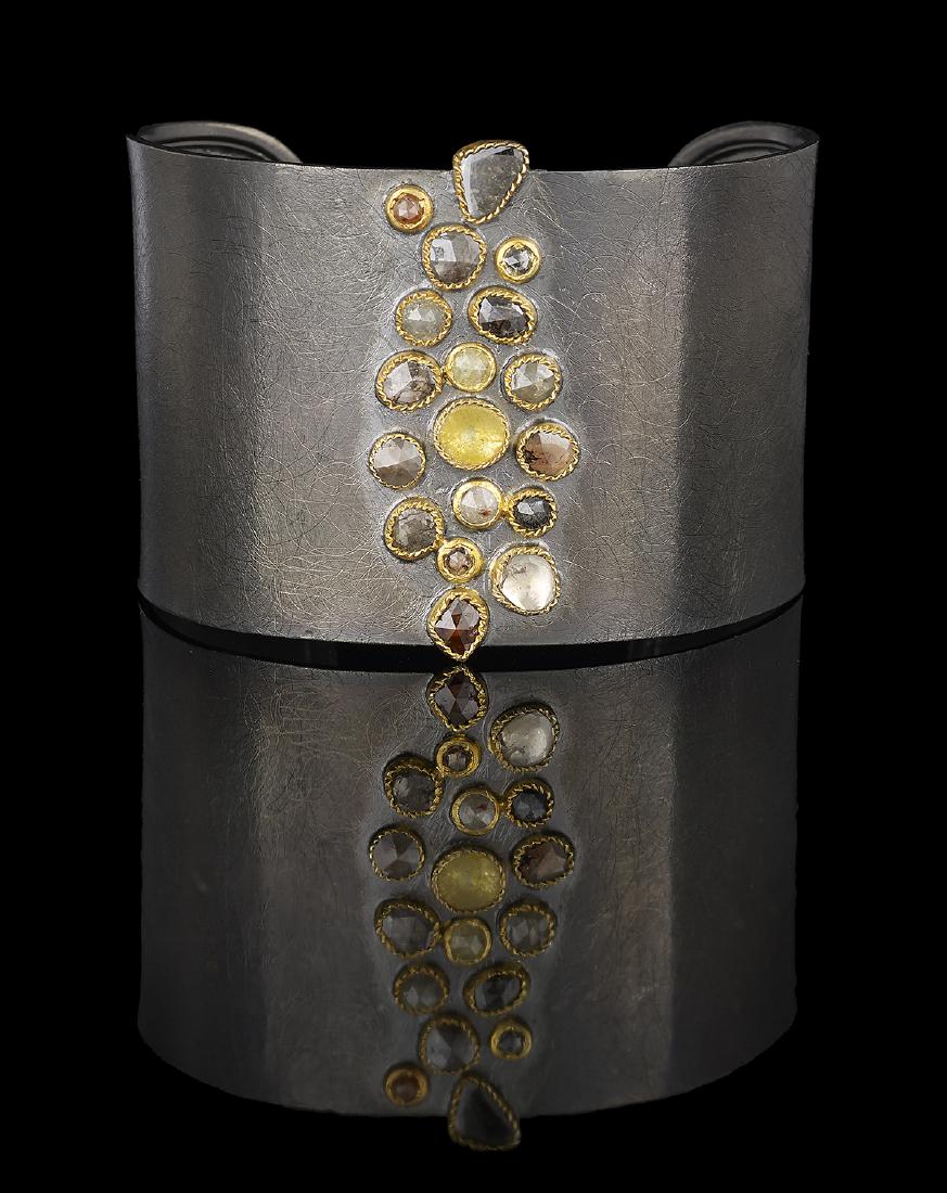 Multi-Colored Diamond Cuff Bracelet (1 of 1)