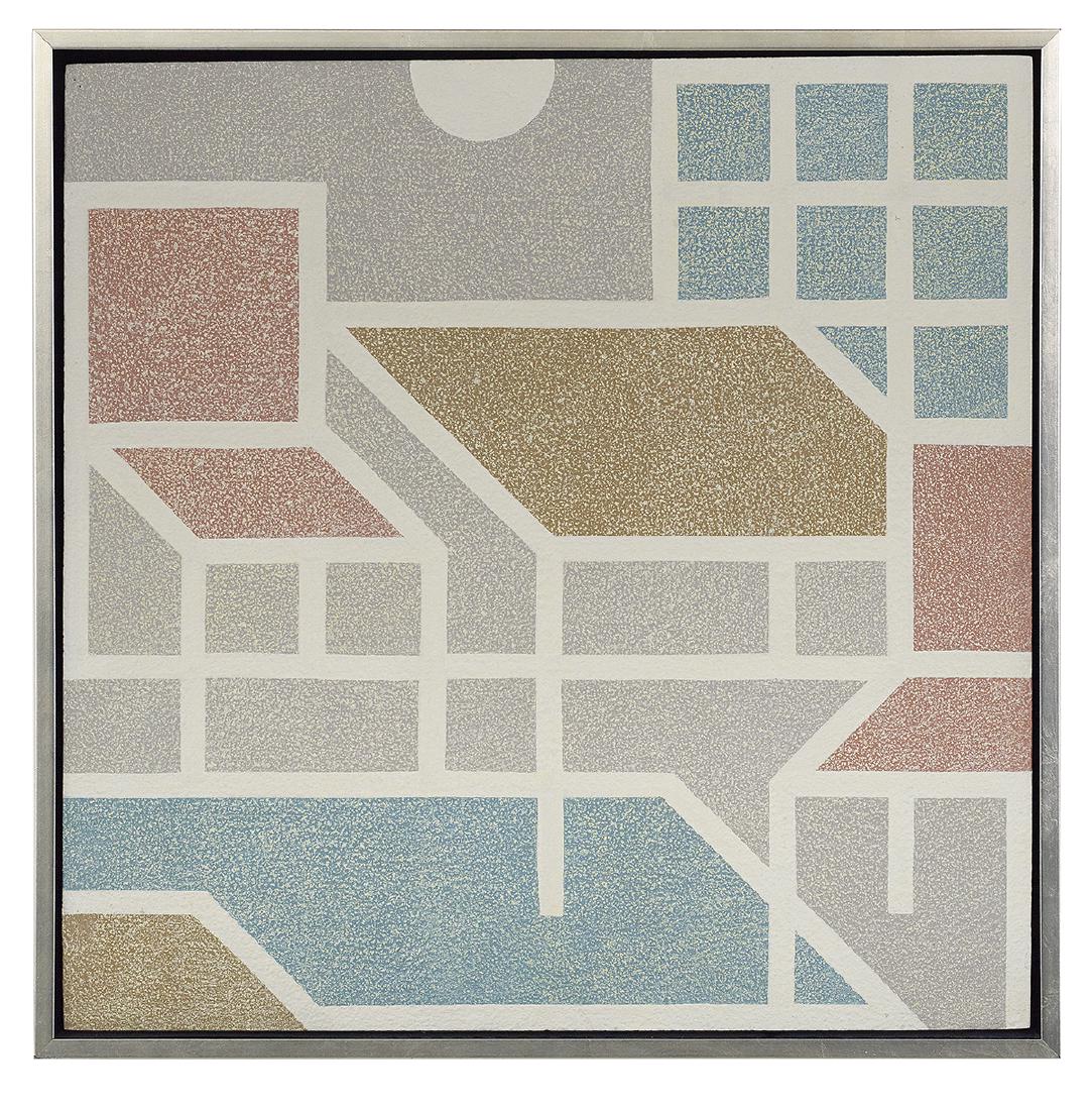 Robert Gordy (American/Louisiana, 1933-1986): Robert Gordy (American/Louisiana, 1933-1986) "Untitled #71" acrylic on fiberglass unsigned, titled en verso. Framed. 20" x 20", framed 21-1/4" x 21-1/4" Provenance: Arthur Roger Gallery, New Orleans,