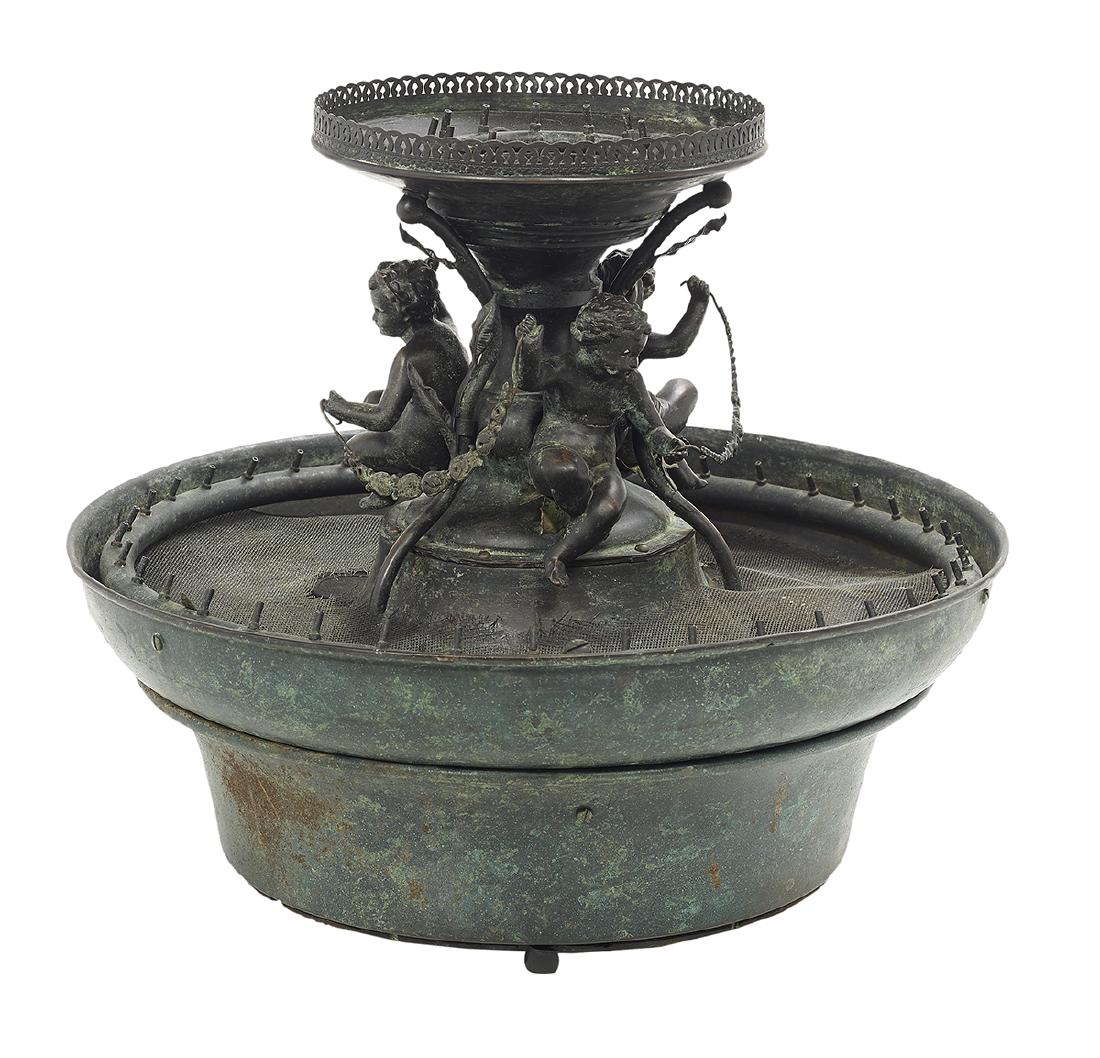 Continental Patinated Metal Table Fountain (1 of 1)
