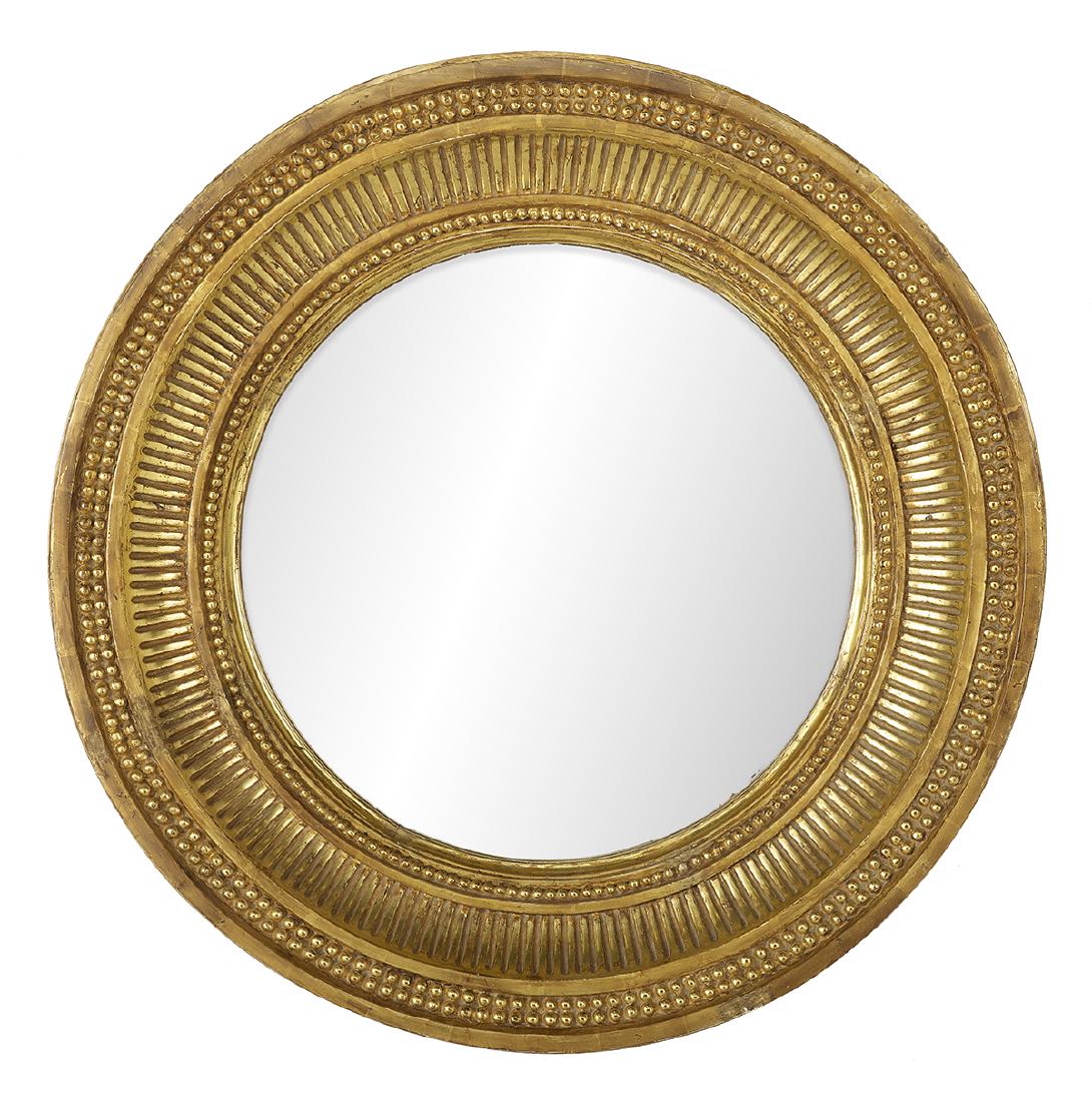 Large Regency-Style Giltwood Bull's-Eye Mirror (1 of 1)