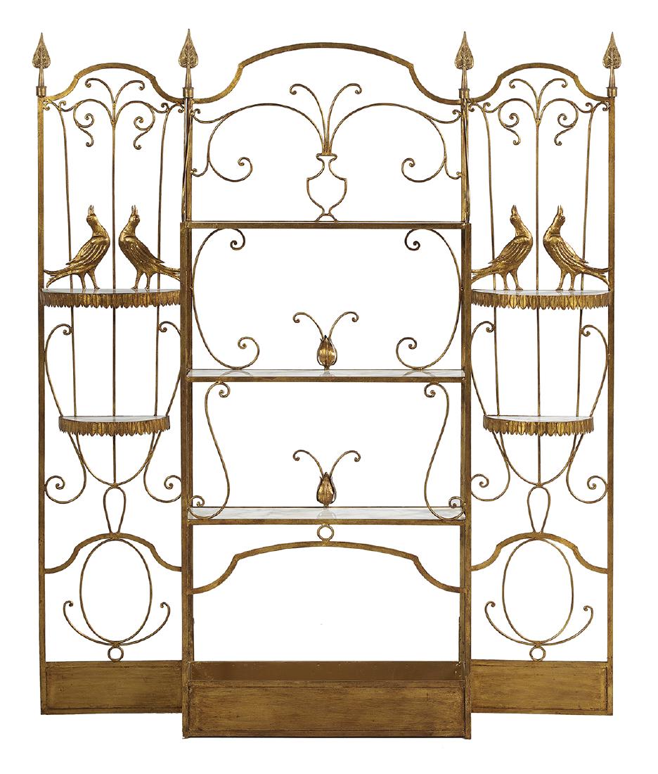 Mid-Century Gilt-Lacquered Wrought Iron Etagere (1 of 1)