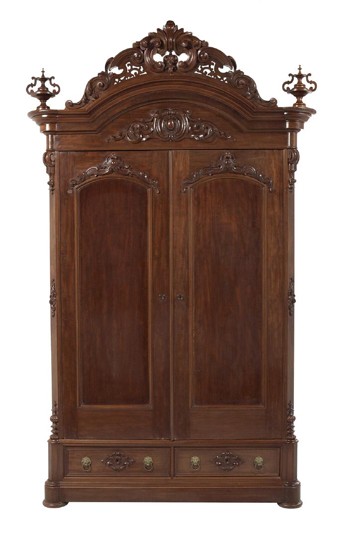American Rococo Revival Mahogany Armoire (1 of 4)