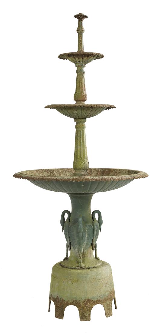 American Victorian Cast Iron Three-Tier Fountain (1 of 1)