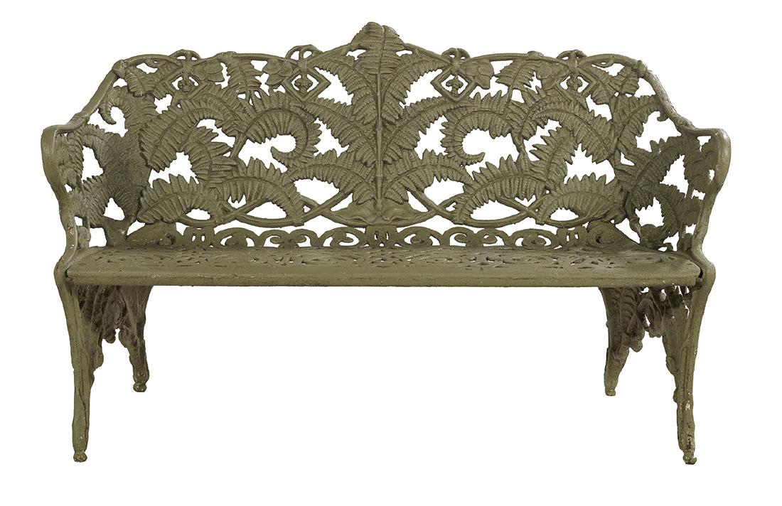 American "Fern" Pattern Cast Iron Garden Bench (1 of 1)
