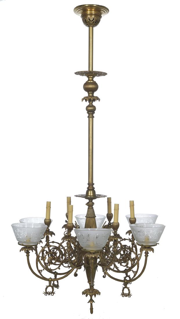 Neoclassical-Style Bronze Electrolier (1 of 1)