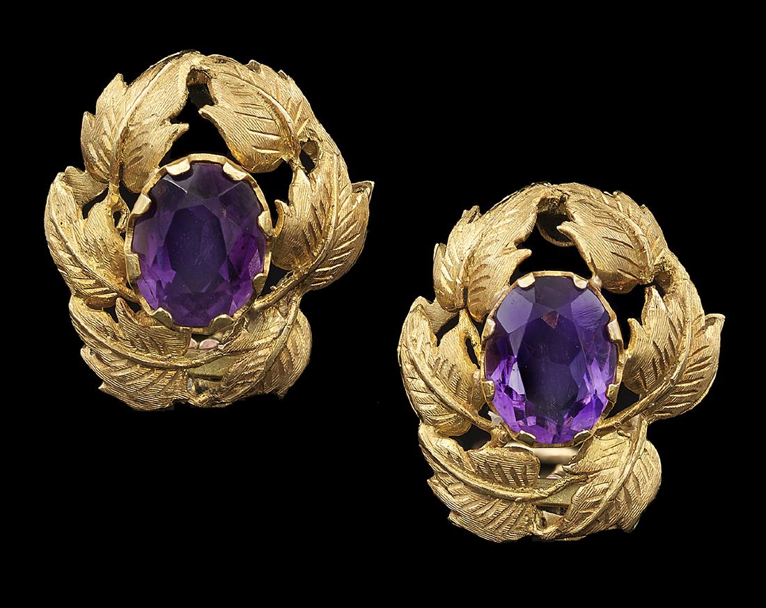 Pair of Amethyst Ear Clips (1 of 1)