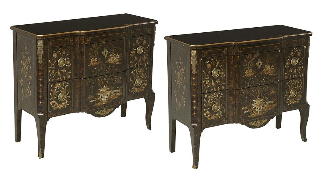 Pair of Louis XVI-Style Chinoiserie Commodes (1 of 3)