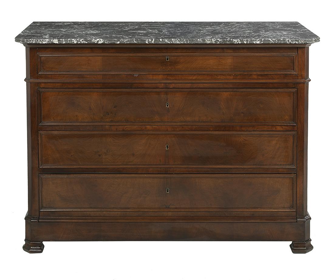 Louis-Philippe Mahogany and Marble-Top Chest (1 of 2)