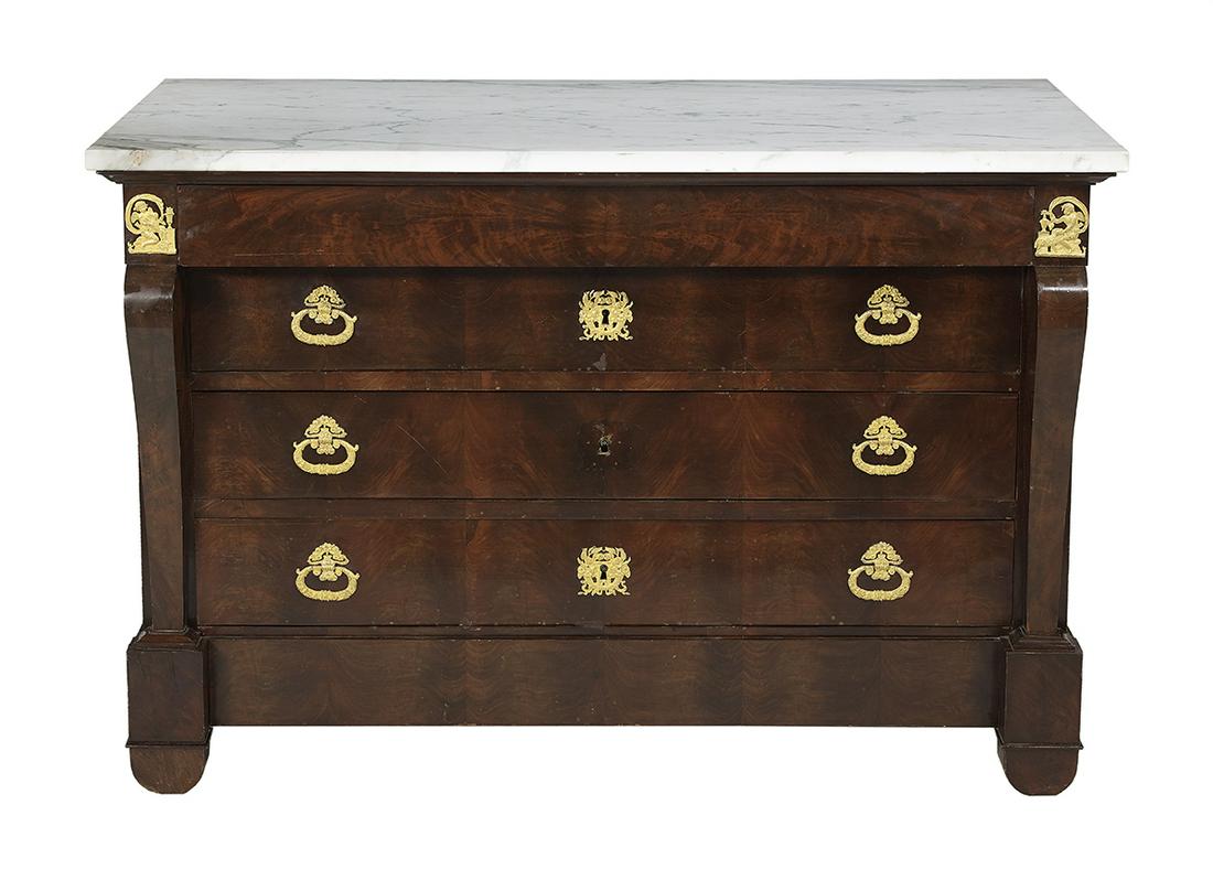 Empire Marble-Top Bronze Mounted Commode (1 of 2)