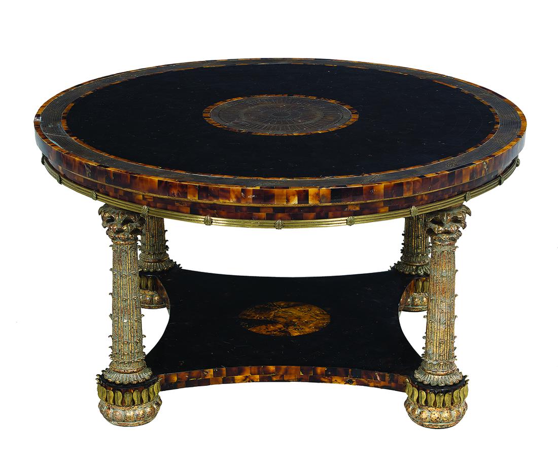 Contemporary Faux Tortoise Coffee Table (1 of 1)