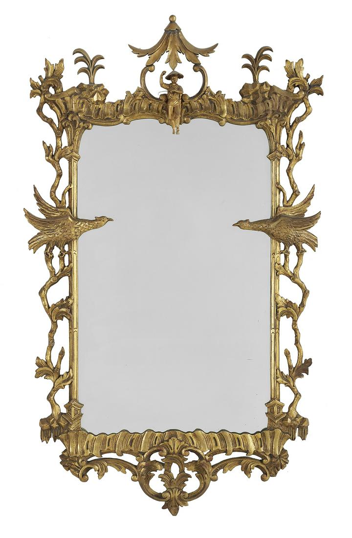 Chinese Chippendale-Style Giltwood Mirror (1 of 2)