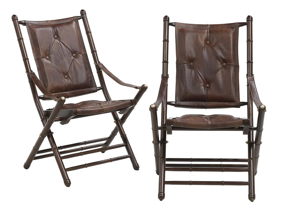 Pair of Campaign-Style Folding Chairs (1 of 1)