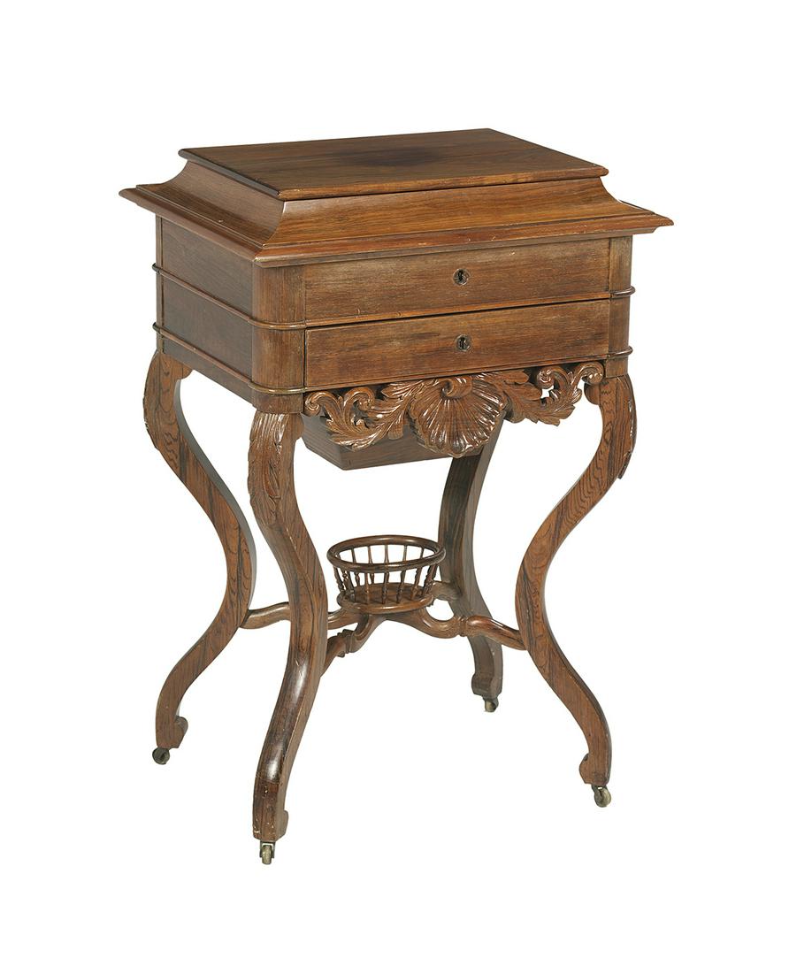 American Rococo Revival Rosewood Work Table (1 of 2)