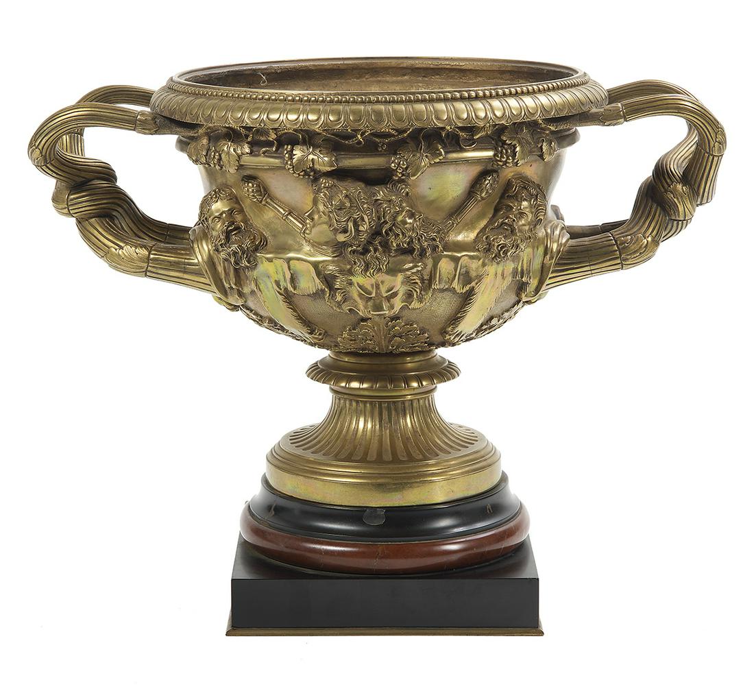 Italian Patinated Bronze and Marble Warwick Vase (1 of 3)