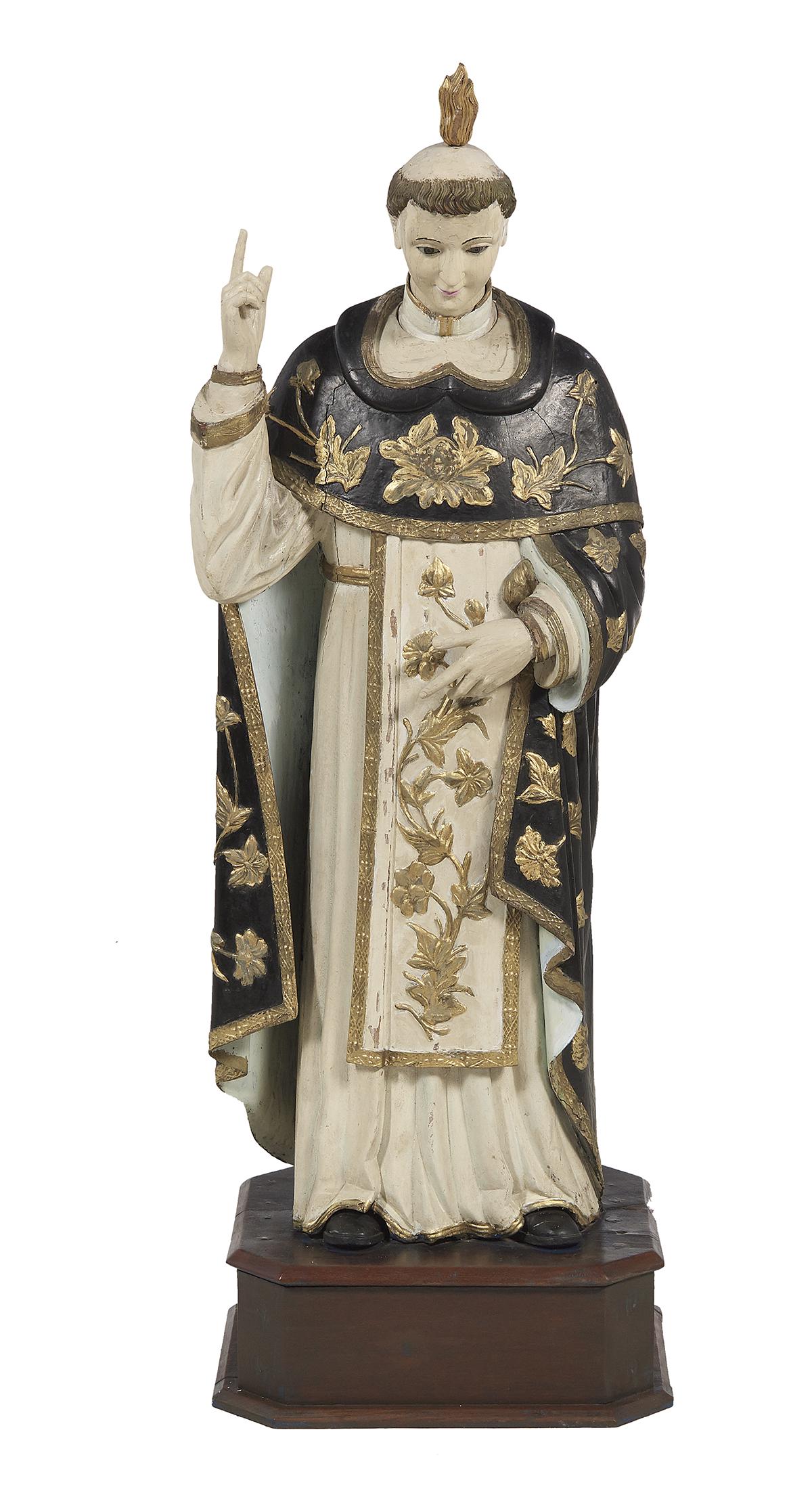 For Auction French Polychrome Figure Of St Thomas Aquinas 54