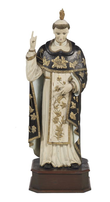 For Auction French Polychrome Figure Of St Thomas Aquinas 54