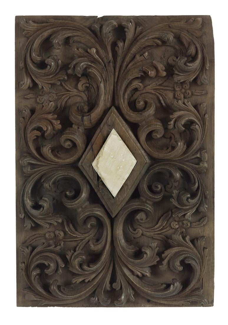 Continental Baroque Carved Walnut Plaque (1 of 1)