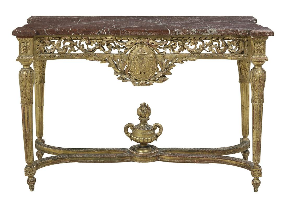 Italian Neoclassical Marble-Top Side Table (1 of 2)