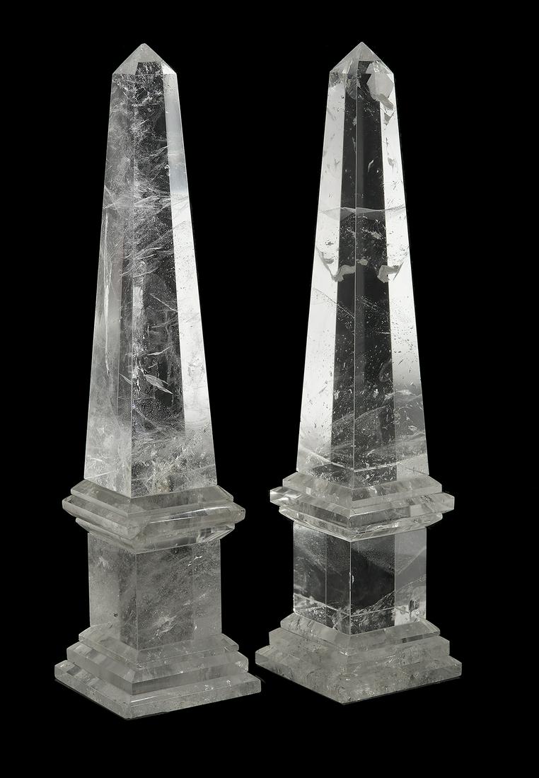 Good Pair of Rock Crystal Obelisks (1 of 2)