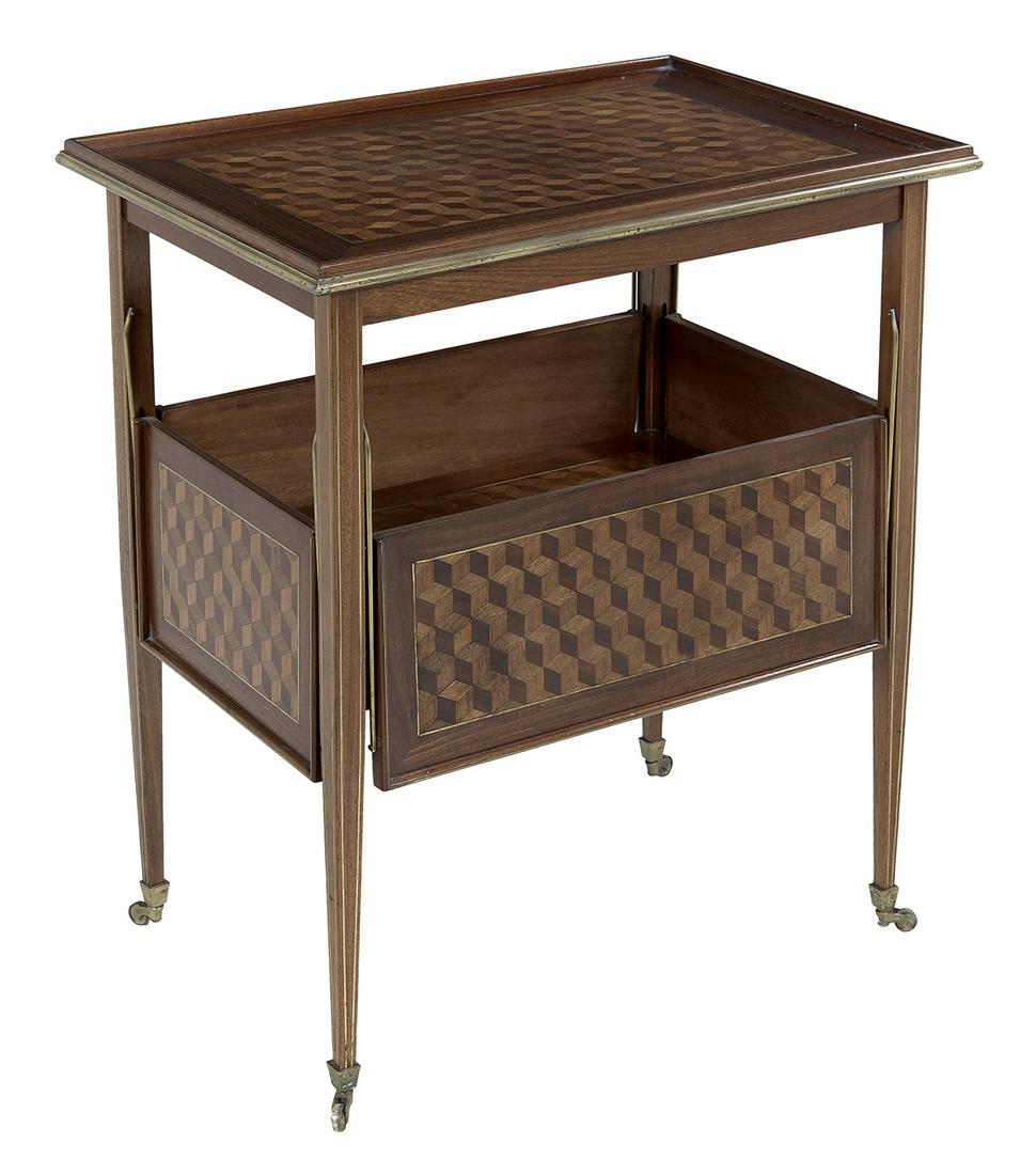 Louis XVI-Style Mahogany and Parquetry Table (1 of 3)