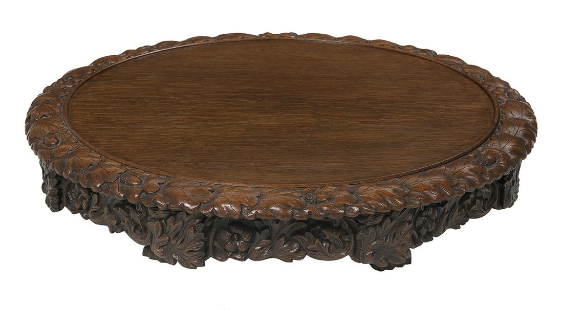 Rare Victorian Oak Lazy Susan (1 of 1)