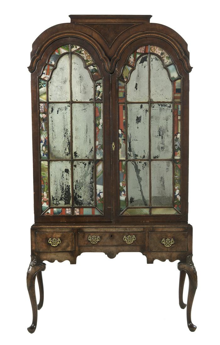 Queen Anne-Style Mahogany Cabinet-on-Stand (1 of 3)