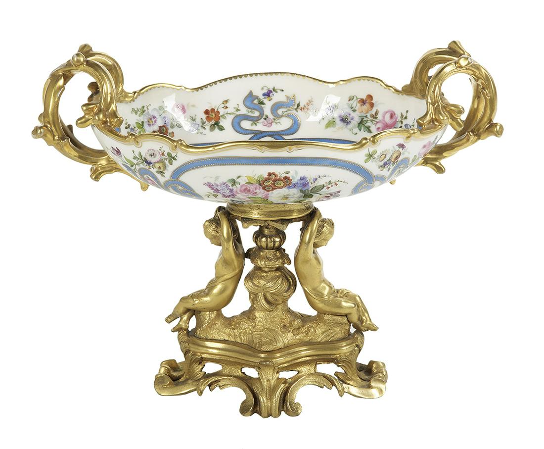 Paris Porcelain and Bronze Dore Small Centerpiece (1 of 1)