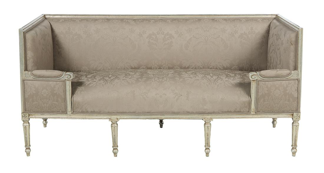 Louis XVI-Style Argente Wood Settee (1 of 2)