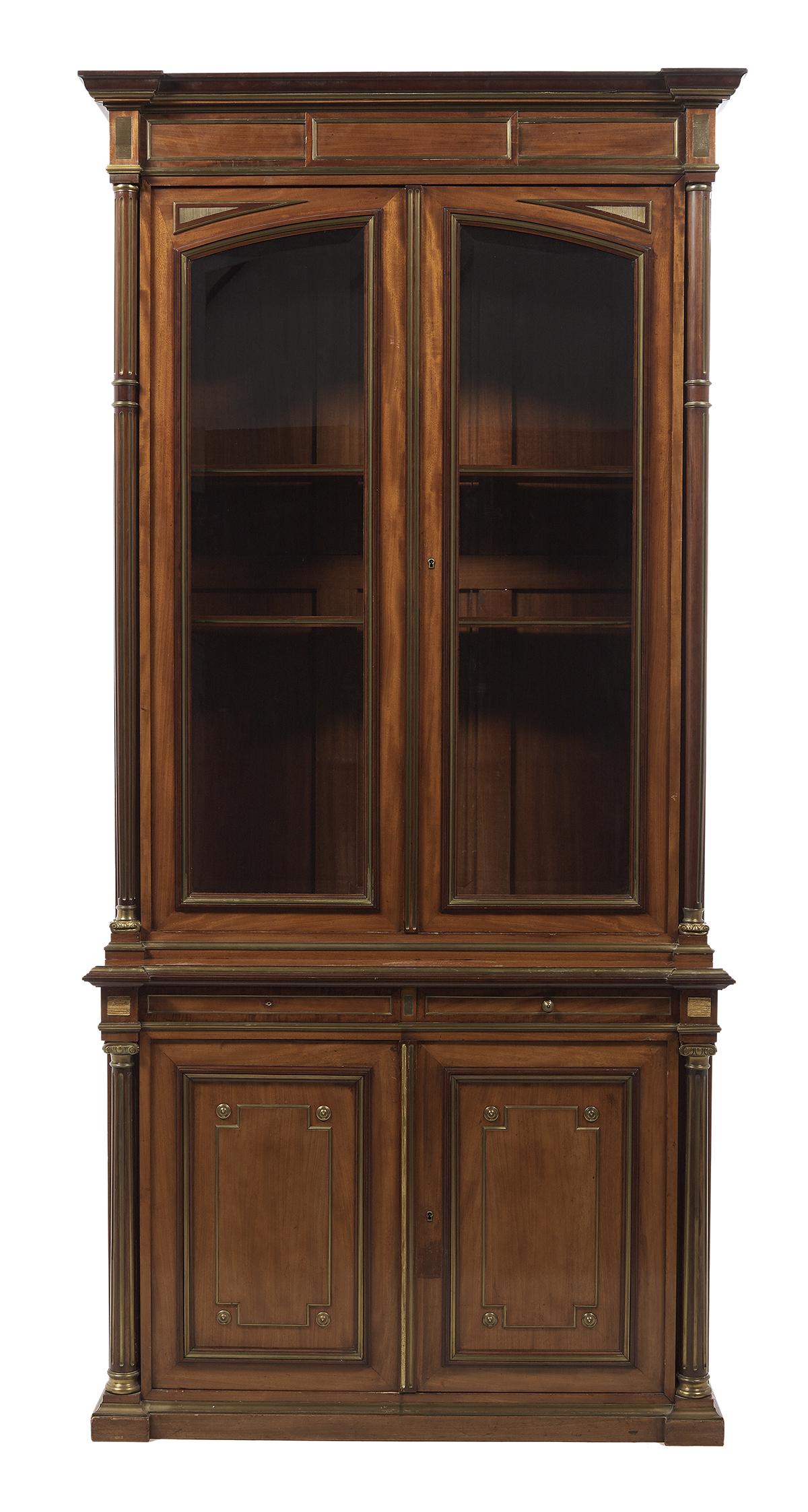 Empire-Style Brass-Mounted Bookcase/Cabinet (1 of 3)