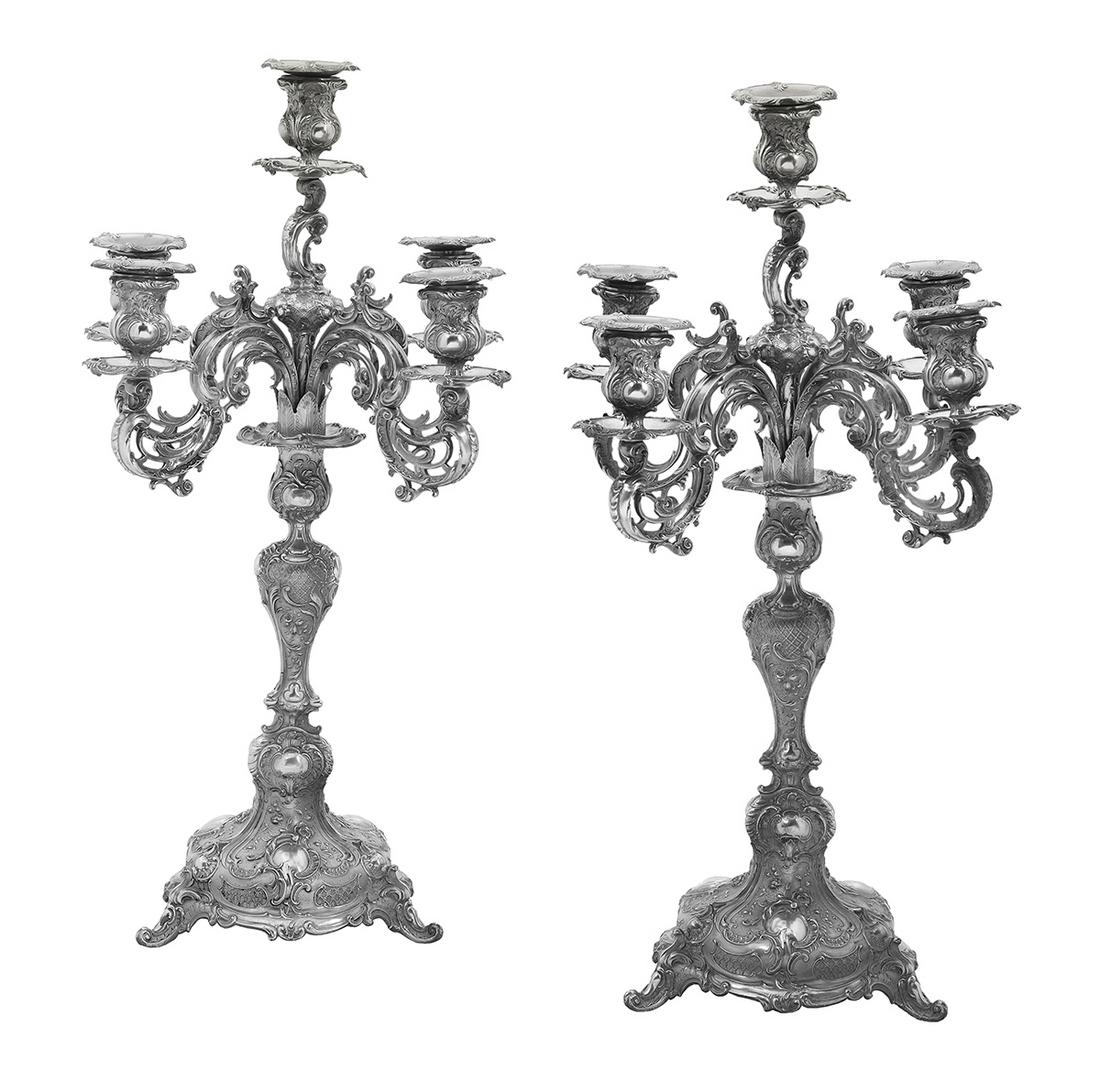 Pair of German .800 Silver Candelabra (1 of 1)