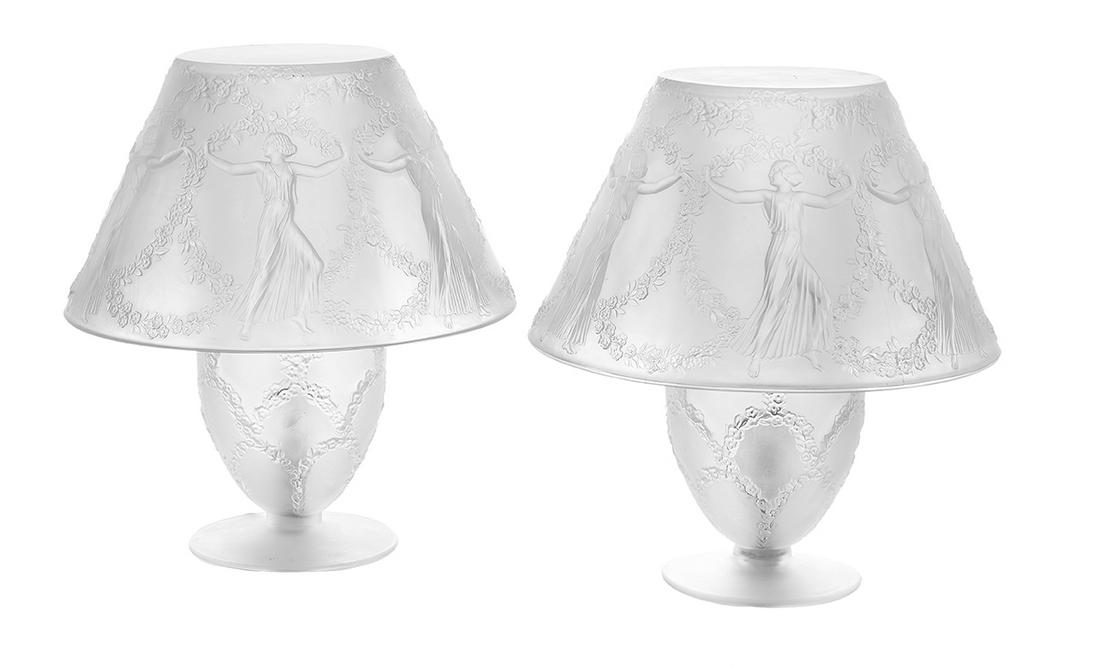 Pair of Lalique "Six Danseuses" Table Lamps (1 of 2)