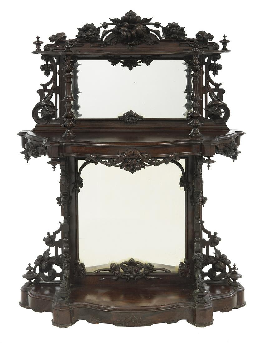 American Rococo Revival Etagere/Hall Stand (1 of 3)