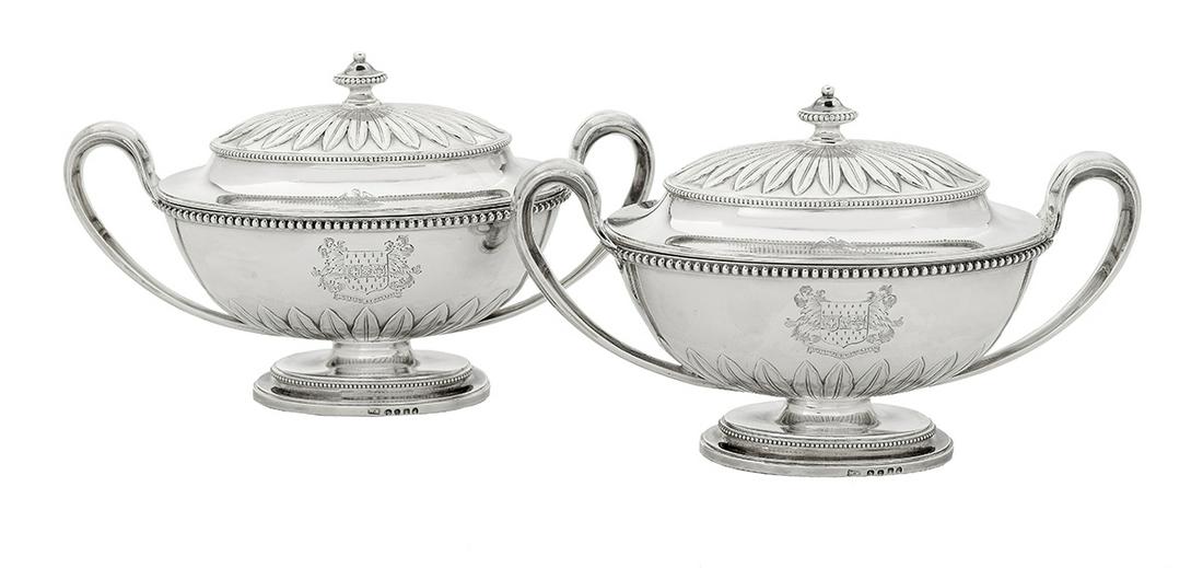 Pair of Regency Sterling Silver Sauce Tureens (1 of 3)