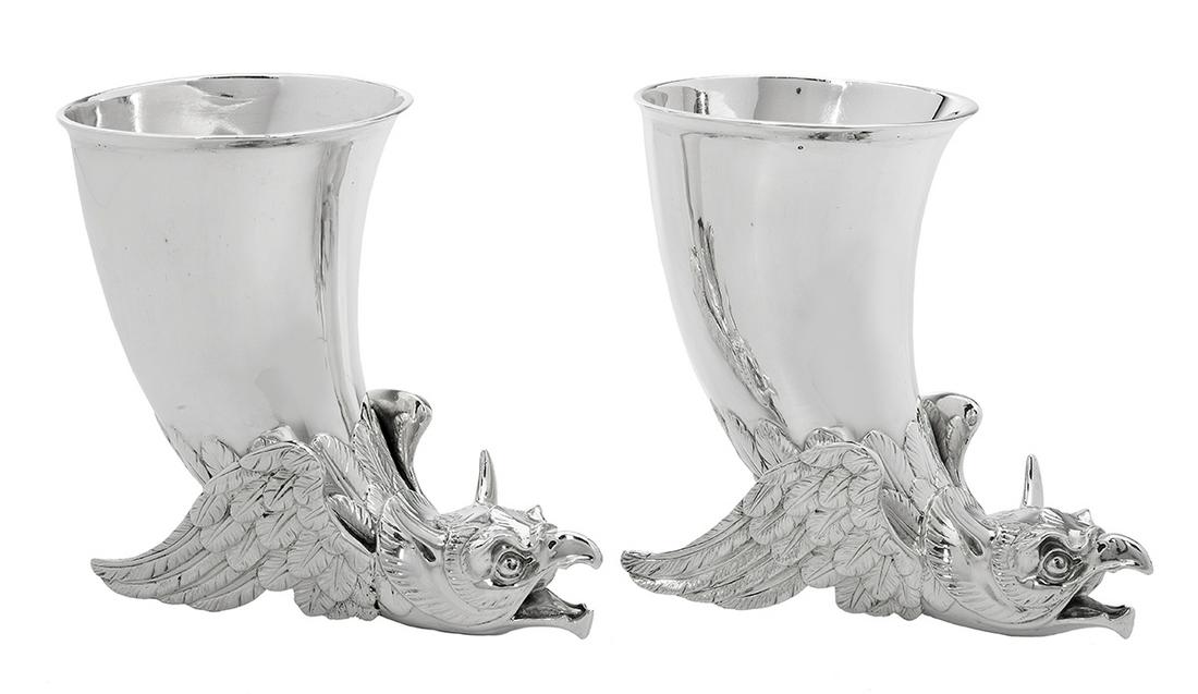 Good Pair of Victorian Silver Stirrup Cups (1 of 1)