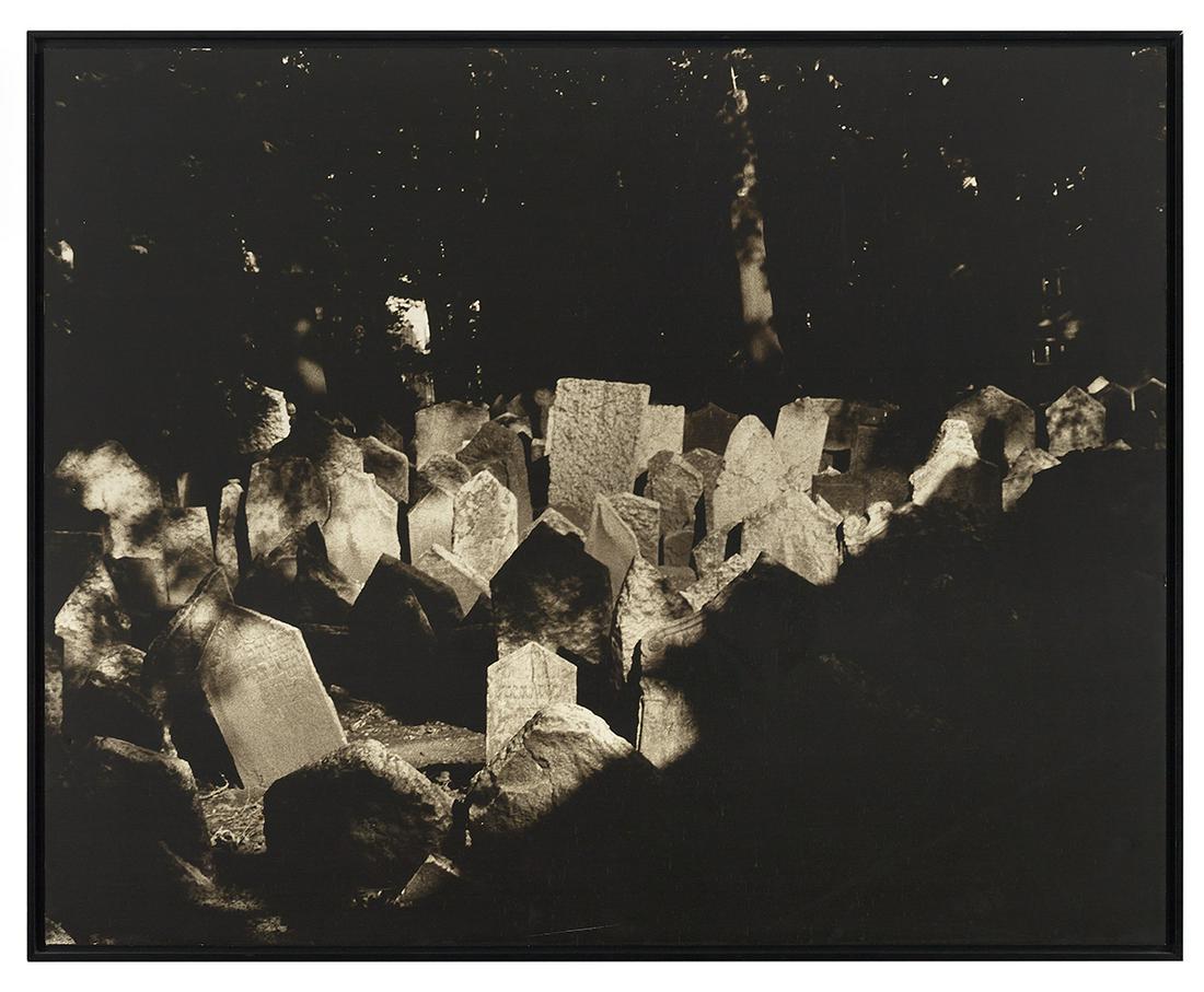 Derek Boshier (British/American, b. 1937): Derek Boshier (British/American, b. 1937) "Cemetery Stones" photographic black and white print mounted on board unsigned. Framed. 24" x 30", framed 25" x 31" Provenance: Private collection, Houston, T