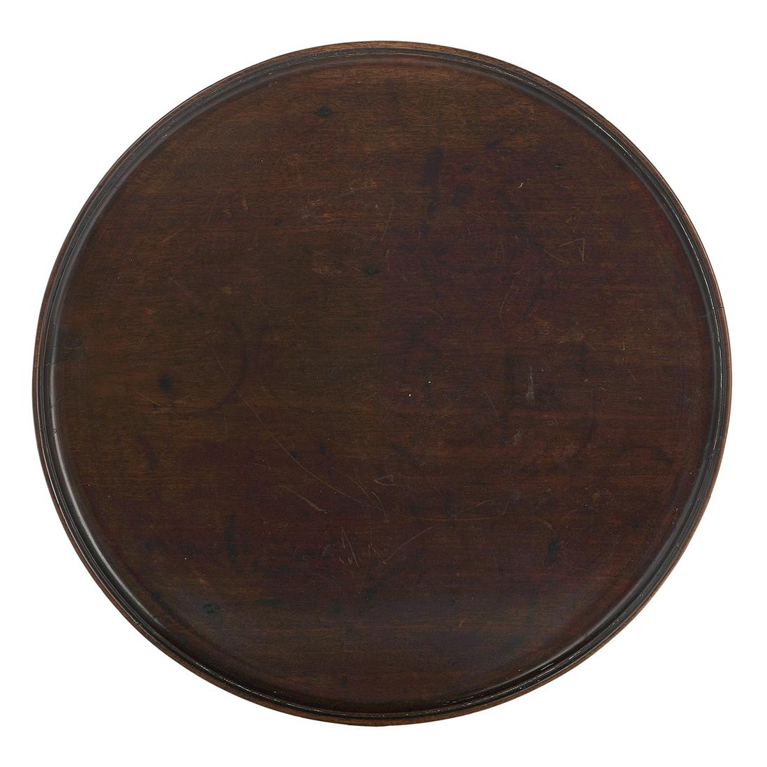 Georgian Dished-Top Mahogany Tray: Georgian Dished-Top Mahogany Tray fourth quarter 18th century. dia. 19-1/2" Provenance: Bruce McCashin Collection.