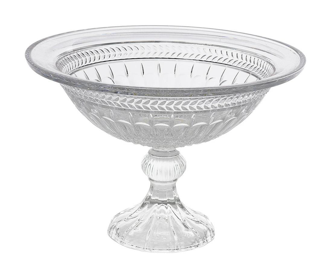 Molded Crystal Compote on Stand: Molded Crystal Compote on Stand 20th century. h. 9-1/5", dia. 13-1/4" Provenance: Bruce McCashin Collection.