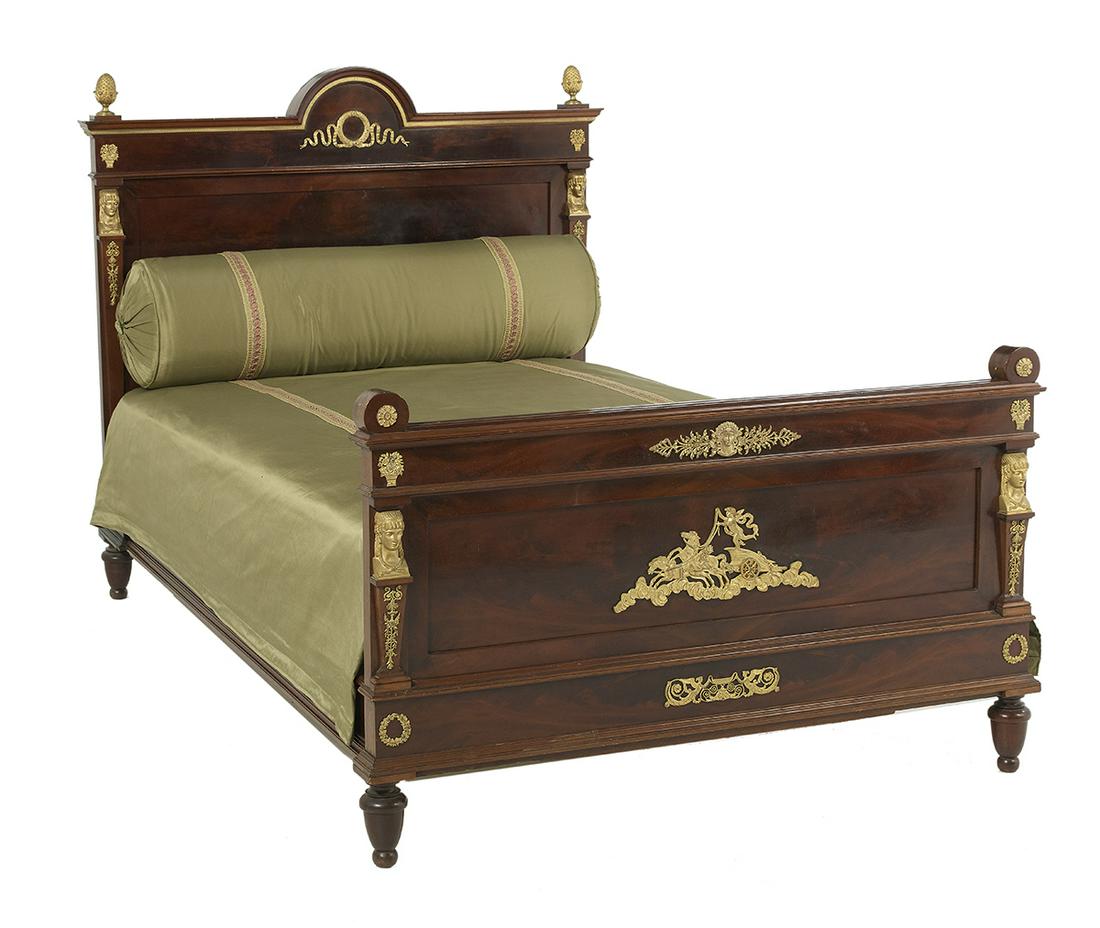 Empire-Style Gilt-Bronze-Mounted Mahogany Bed (1 of 4)