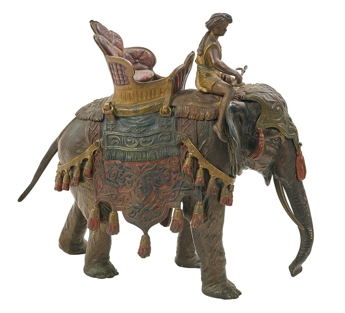 Franz Bergman Cold-Painted Bronze Elephant (1 of 3)
